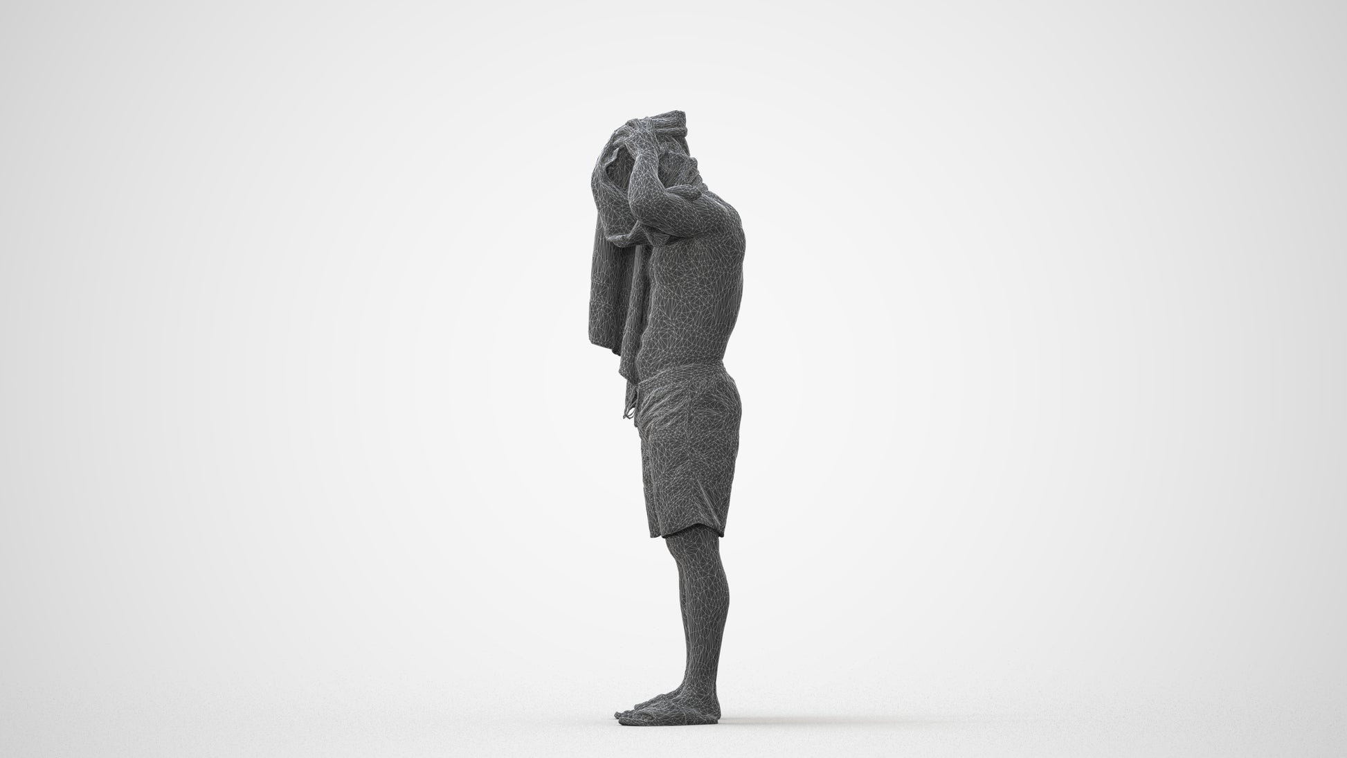 3D scanned man pool sport, photorealistic archviz people for Enscape and SketchUp, square thumbnail