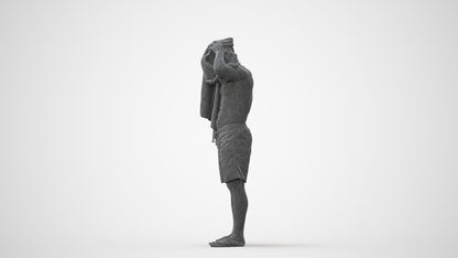 3D scanned man pool sport, photorealistic archviz people for Enscape and SketchUp, square thumbnail