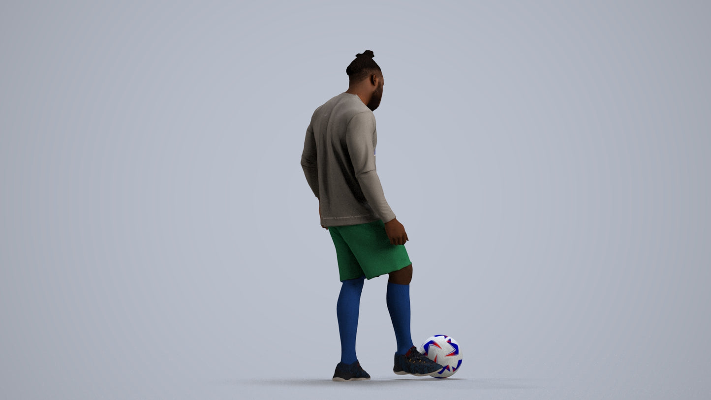 realistic 3D man sport, scanned archviz people for Blender and 3ds Max, front view render