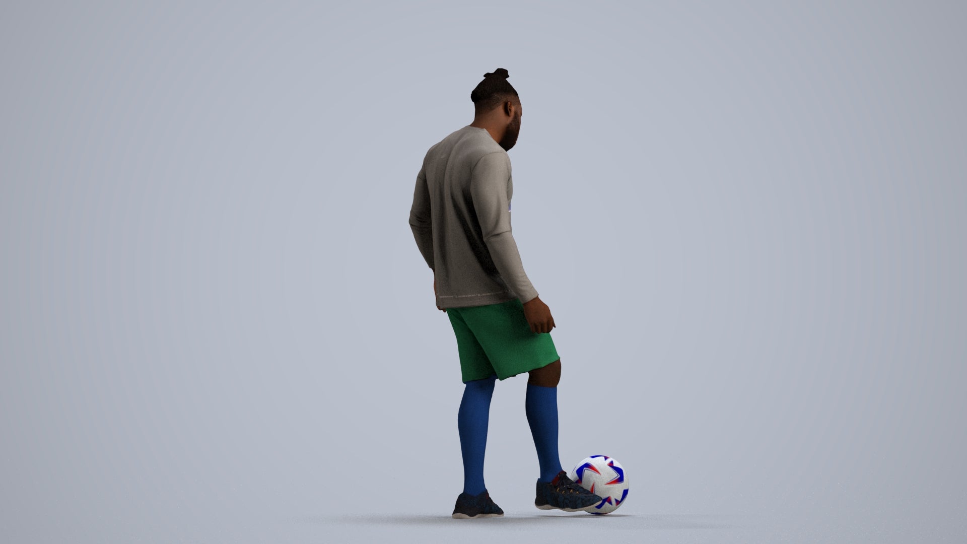 realistic 3D man sport, scanned archviz people for Blender and 3ds Max, front view render