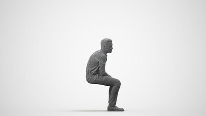 3D scanned boy kids, photorealistic archviz people for Enscape and SketchUp, wireframe side view