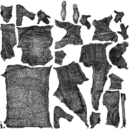 3D scanned man hospitality, photorealistic archviz people for Enscape and SketchUp, wireframe top-down view