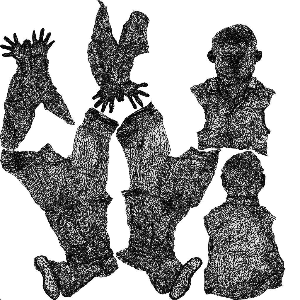 3D scanned man business, photorealistic archviz people for Enscape and SketchUp, wireframe top-down view