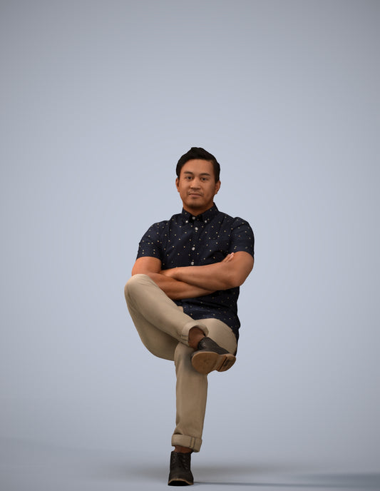 realistic 3D people man casual business, render-ready for V-Ray and Corona, FBX OBJ