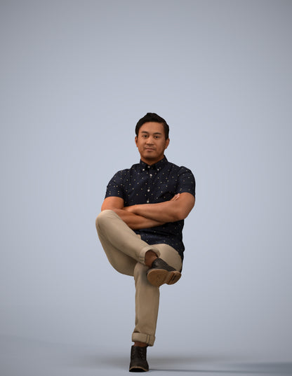 realistic 3D people man casual business, render-ready for V-Ray and Corona, FBX OBJ