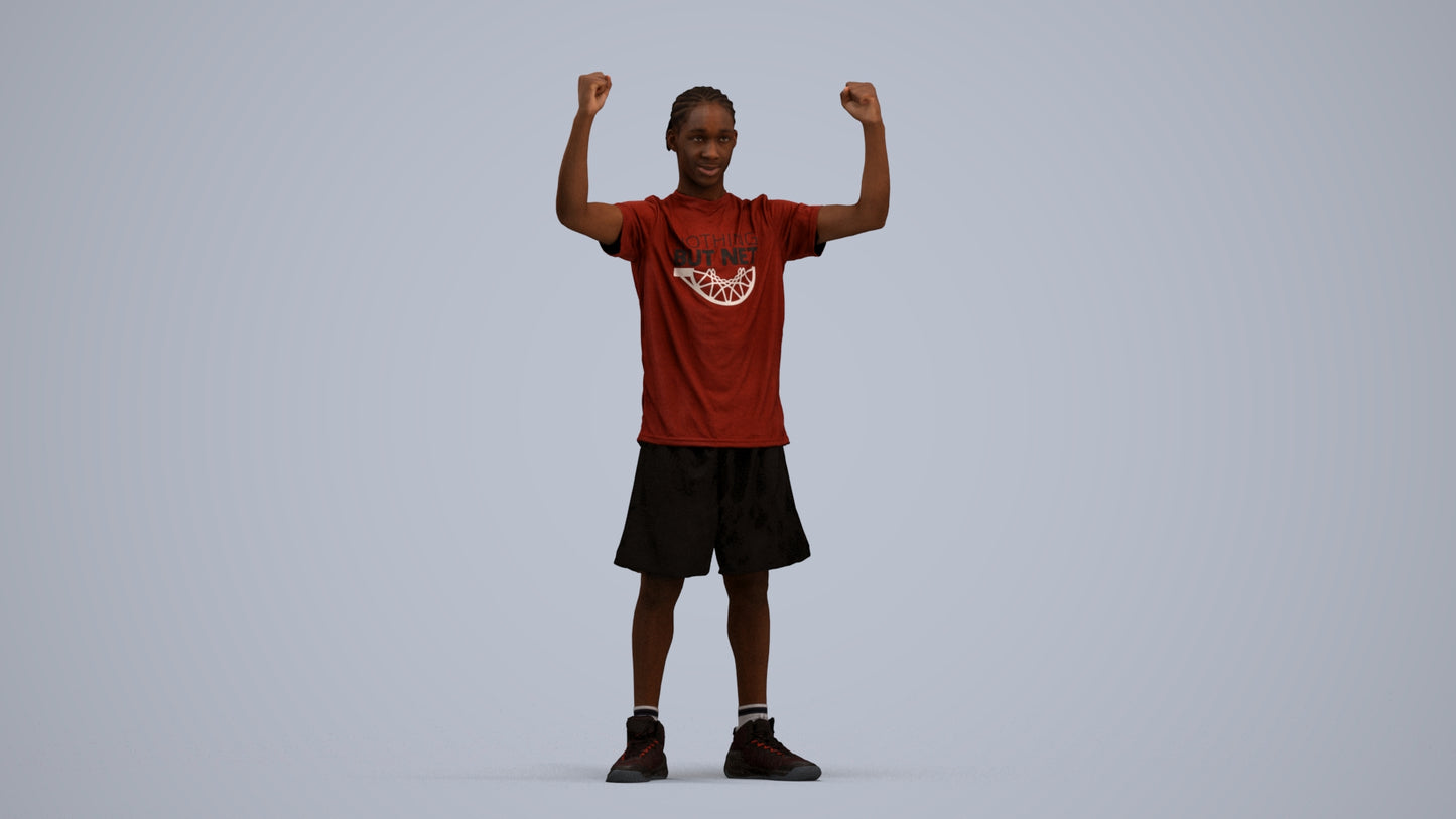 realistic 3D boy sport, scanned archviz people for Blender and 3ds Max, standing pose render