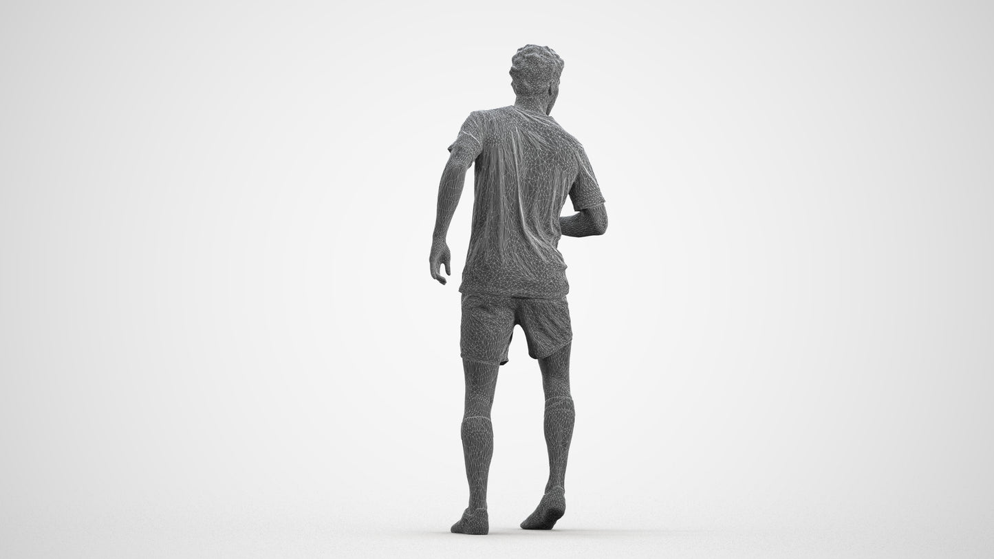realistic 3D people man sport, render-ready for V-Ray and Corona, FBX OBJ, wireframe front view