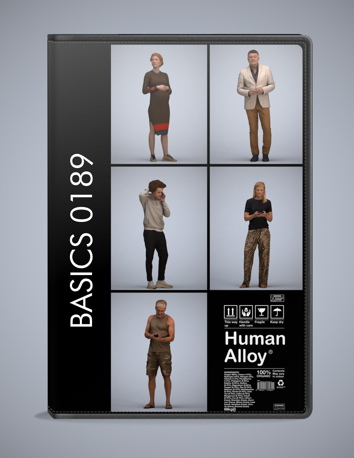 5x realistic 3D people standing pack, scanned archviz collection for Blender and 3ds Max