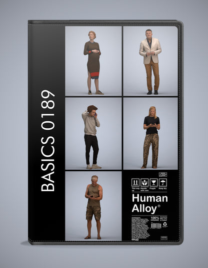 5x realistic 3D people standing pack, scanned archviz collection for Blender and 3ds Max
