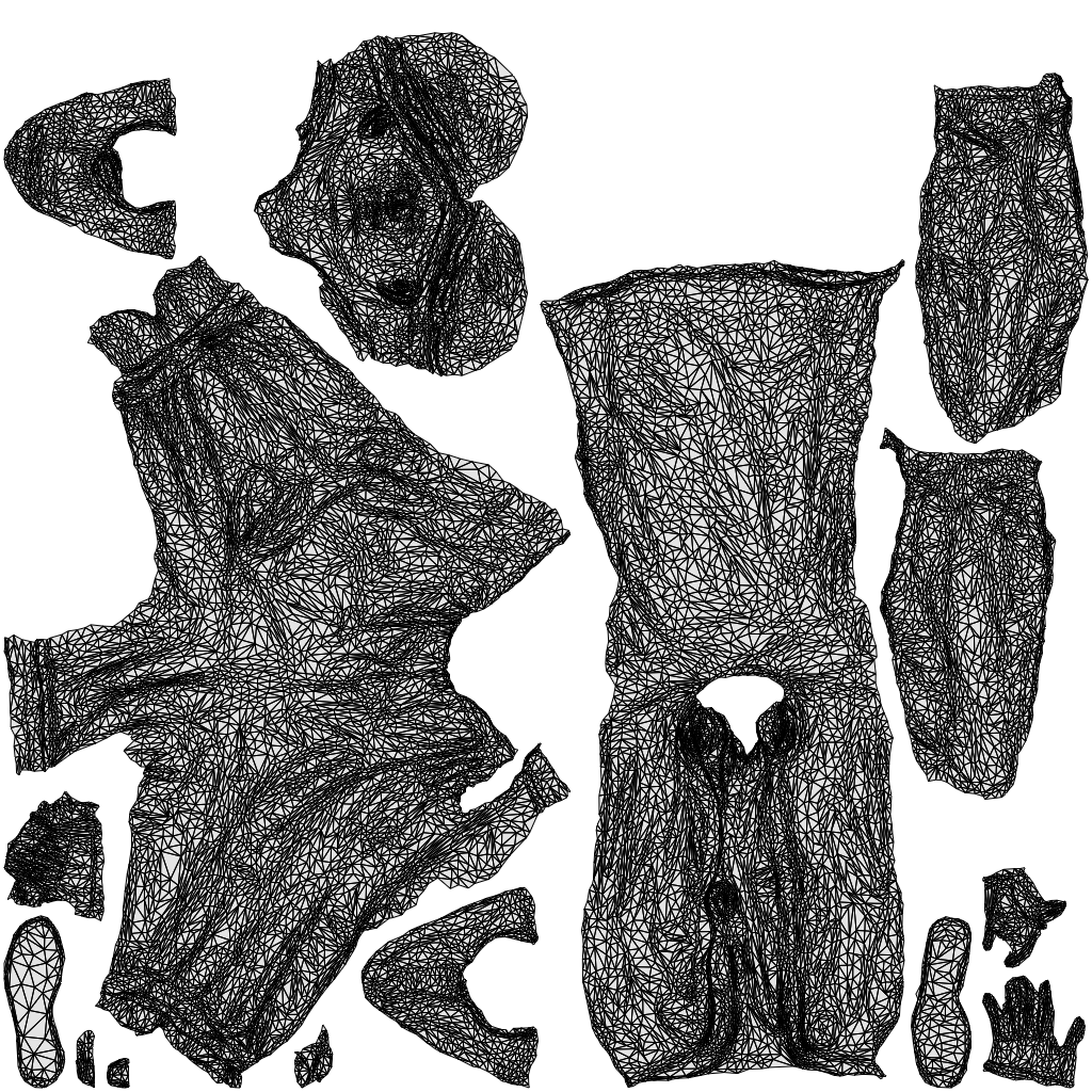 scanned 3D man casual walking, photogrammetry people for Enscape and V-Ray, wireframe top-down view