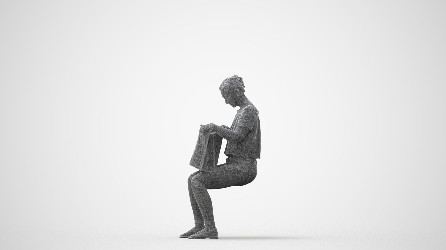 realistic 3D people woman business shopping, render-ready for V-Ray and Corona, FBX OBJ, square thumbnail