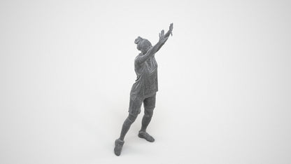 3D people model woman sport, scanned human for 3ds Max rendering, wireframe three-quarter view