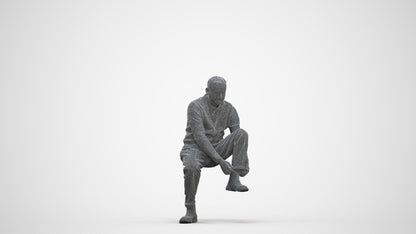 3D scanned woman sitting casual, photorealistic archviz people for Enscape and SketchUp, three-quarter front view render