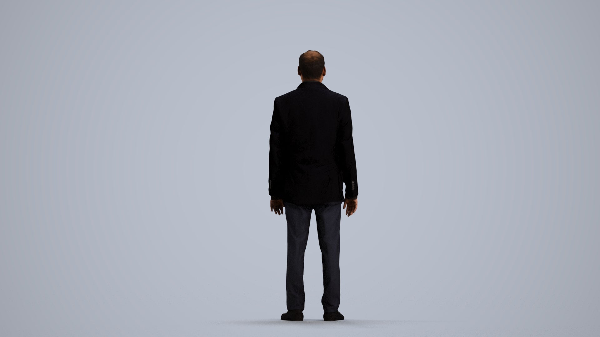scanned 3D man formal standing, photogrammetry people for Enscape and V-Ray, front view render