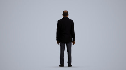 scanned 3D man formal standing, photogrammetry people for Enscape and V-Ray, front view render