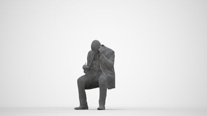 realistic 3D human man business, archviz people FBX OBJ for Blender, wireframe back view