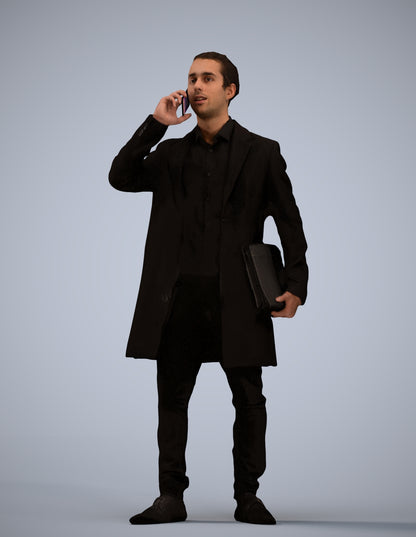 realistic 3D people man business standing, render-ready for V-Ray and Corona, FBX OBJ