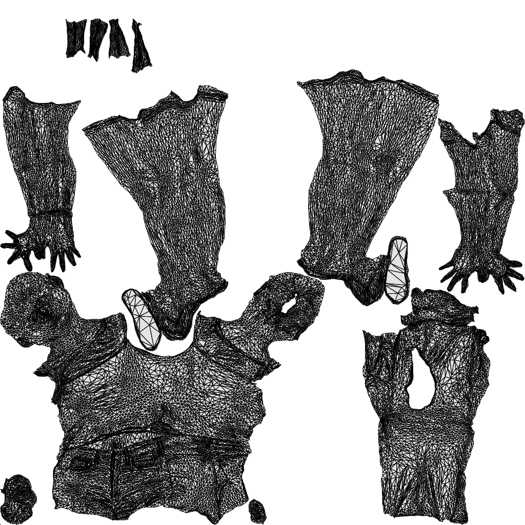3D scanned girl standing casual, photorealistic archviz people for Enscape and SketchUp, wireframe top-down view
