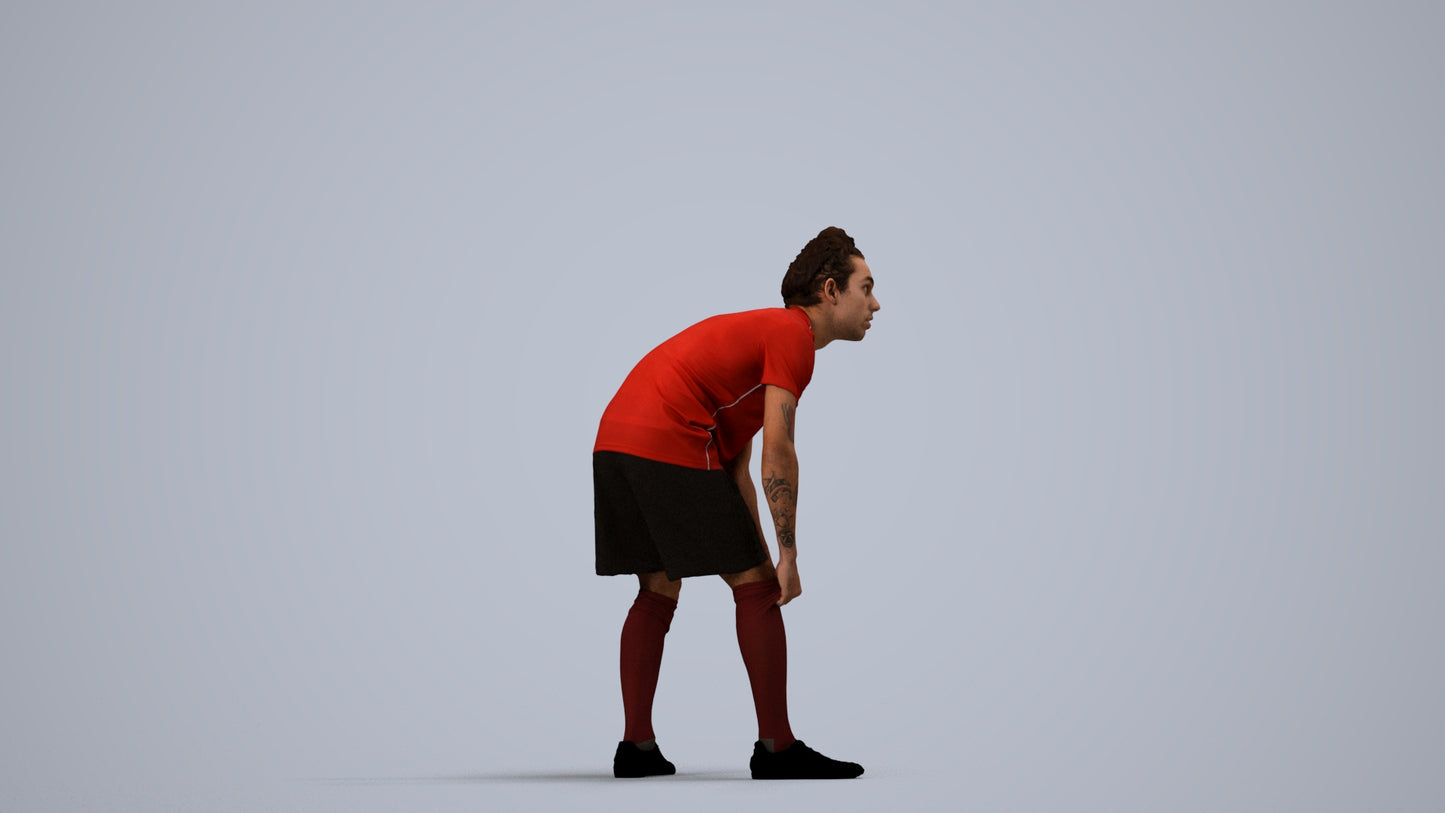 realistic 3D man sport, scanned archviz people for Blender and 3ds Max, side view render