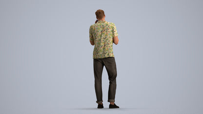 photogrammetry 3D man casual standing, realistic human model archviz FBX, front view render