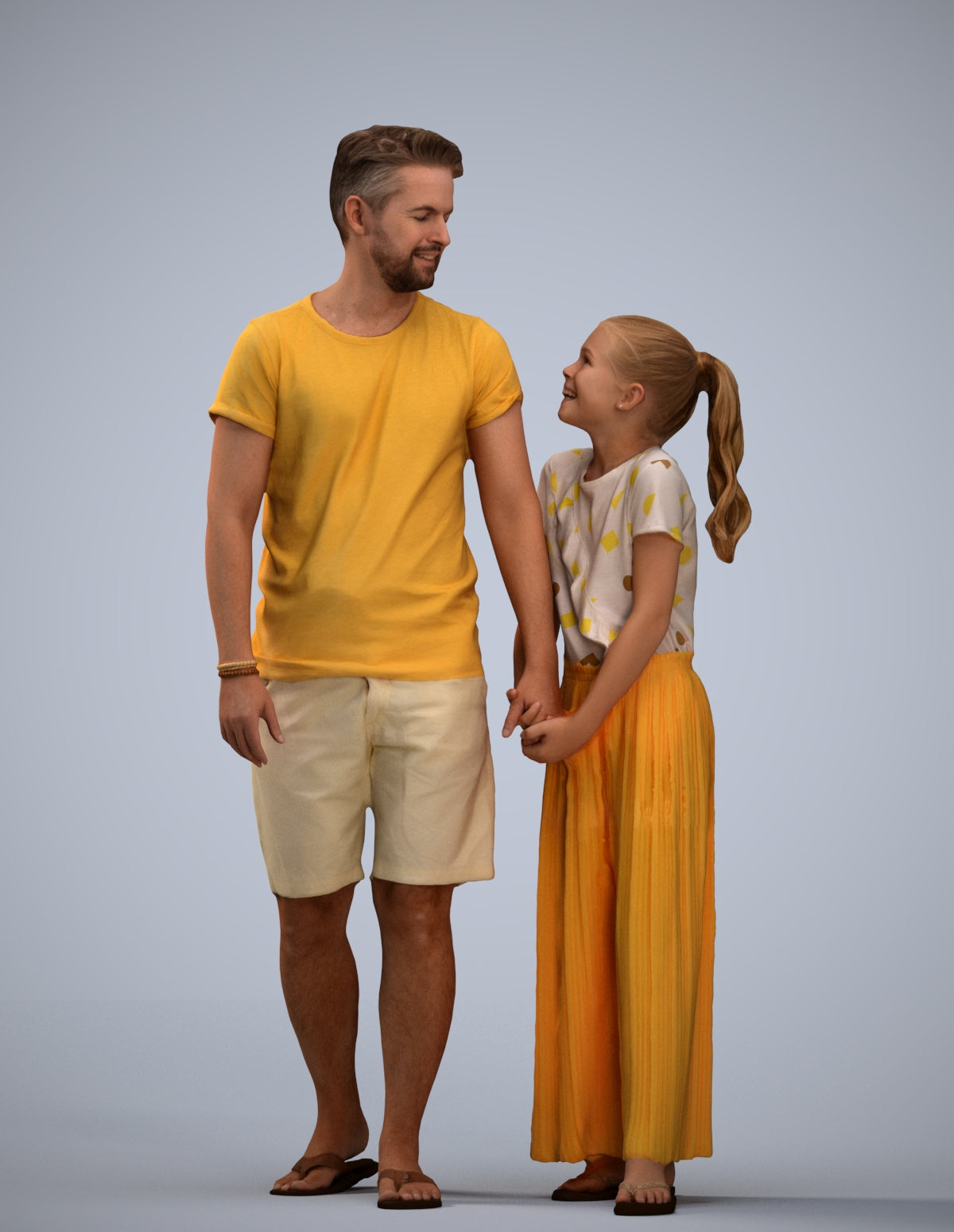 realistic 3D human girl kids, archviz people FBX OBJ for Blender