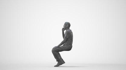 realistic 3D people man casual sitting, render-ready for V-Ray and Corona, FBX OBJ, square thumbnail