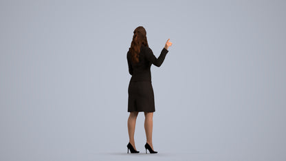 3D people model woman business, scanned human for 3ds Max rendering, front view render