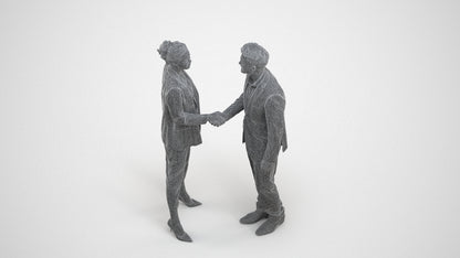 3D people model woman business shopping, scanned human for 3ds Max rendering, wireframe three-quarter view