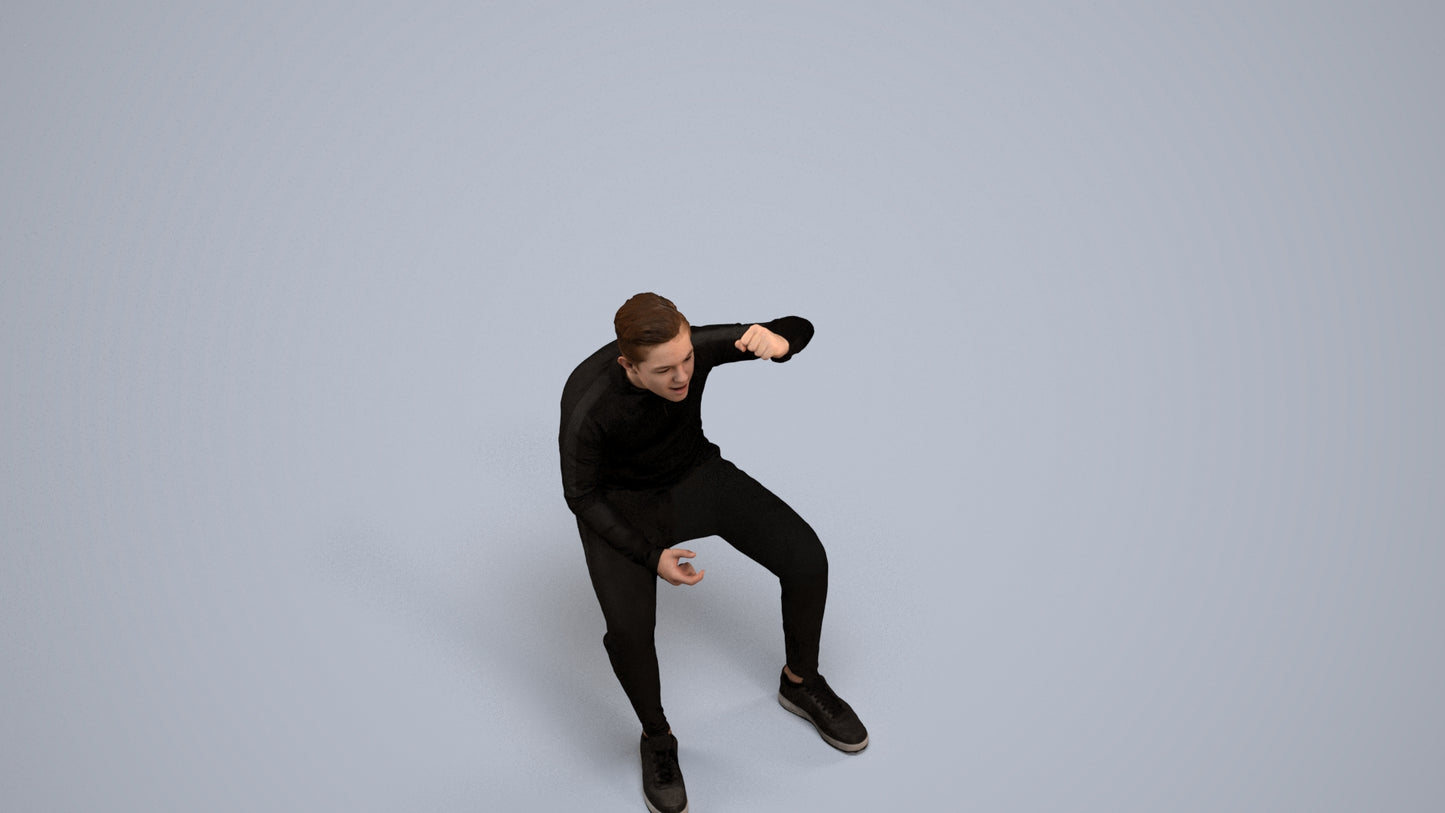 scanned 3D boy casual kids, photogrammetry people for Enscape and V-Ray, back view render
