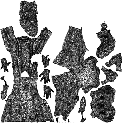 photogrammetry 3D woman business sitting, realistic human model archviz FBX, wireframe top-down view