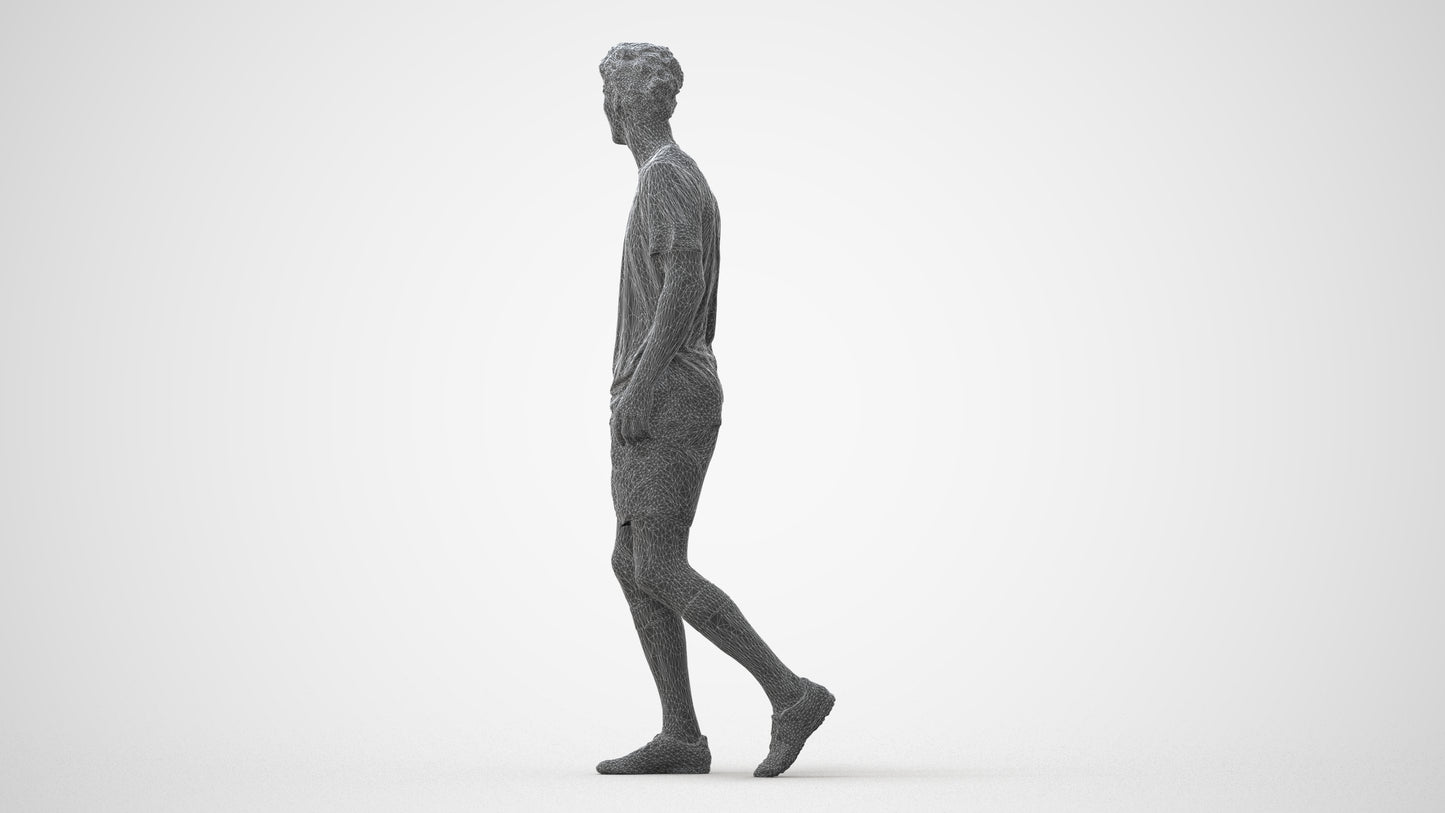 3D scanned man sport, photorealistic archviz people for Enscape and SketchUp, square thumbnail