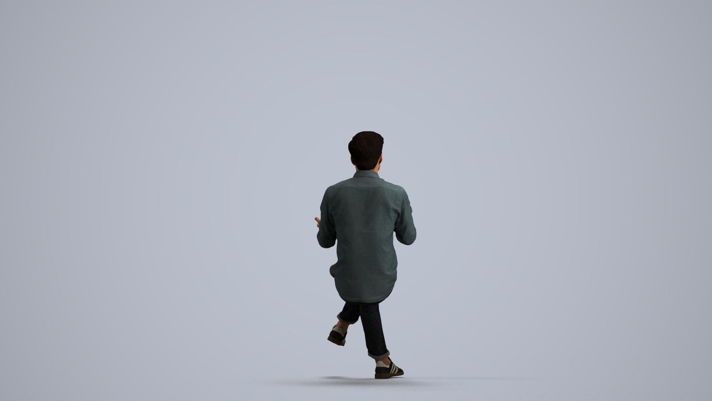 photogrammetry 3D man casual pool, realistic human model archviz FBX, front view render