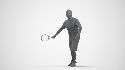 3D people model man sport, scanned human for 3ds Max rendering, three-quarter front view render