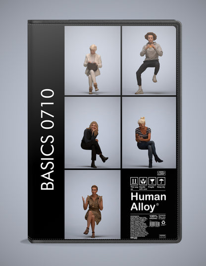 3D people models sitting bundle, 5 scanned humans for 3ds Max rendering