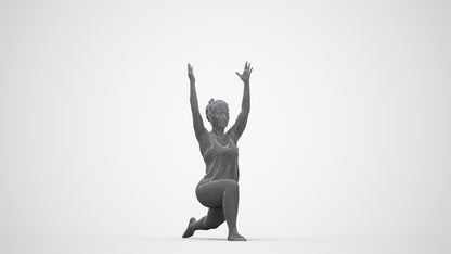 realistic 3D people woman sport, render-ready for V-Ray and Corona, FBX OBJ, wireframe back view