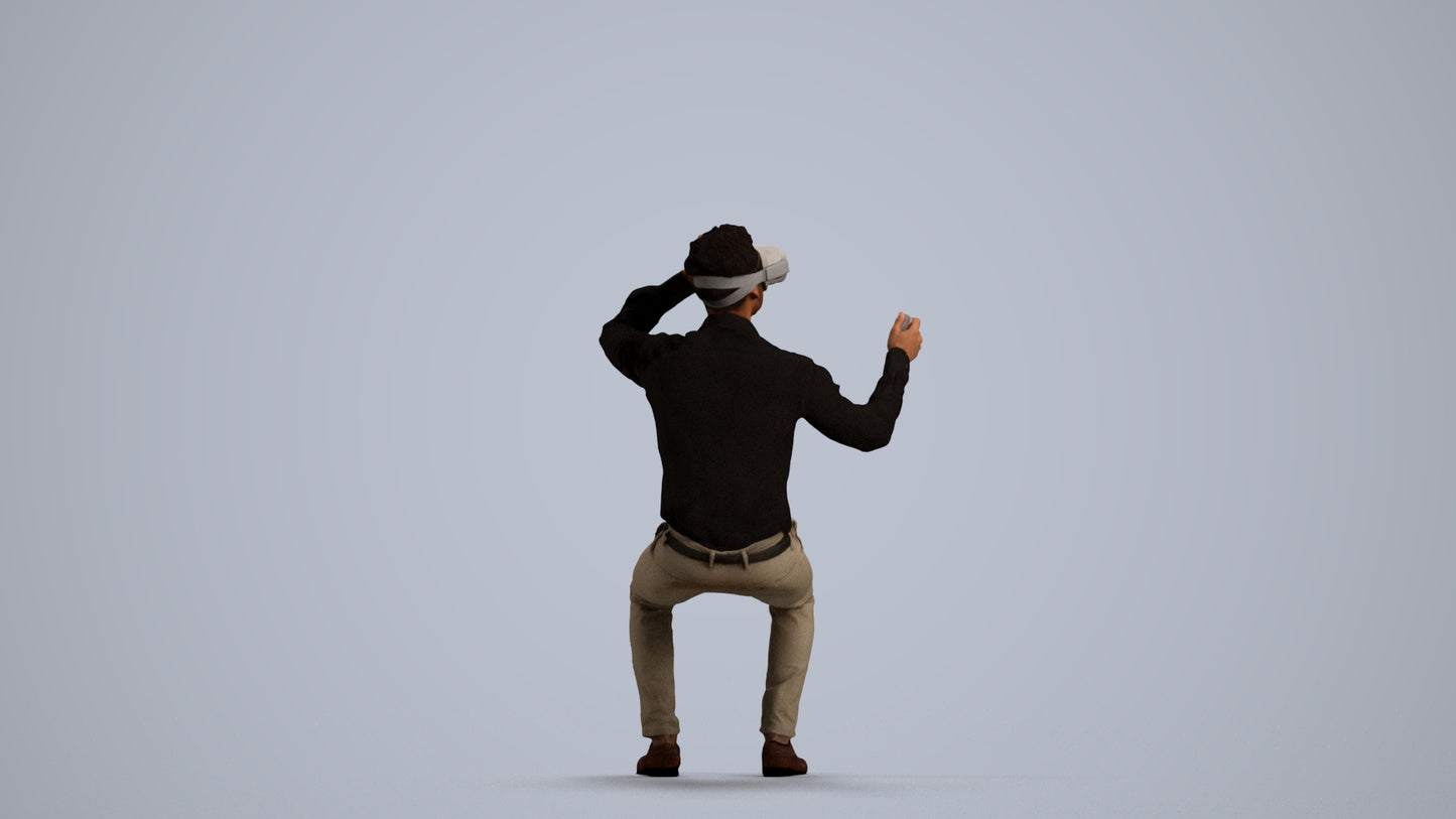 realistic 3D people man business sitting, render-ready for V-Ray and Corona, FBX OBJ, front view render