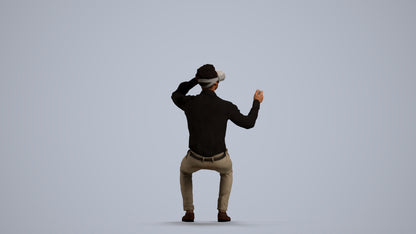 realistic 3D people man business sitting, render-ready for V-Ray and Corona, FBX OBJ, front view render