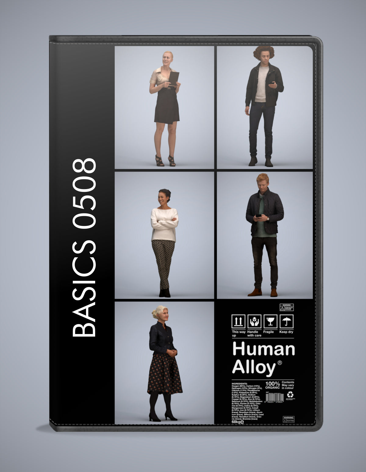 5 3D scanned people standing, photorealistic archviz pack for Enscape and SketchUp
