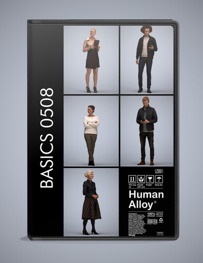 5 3D scanned people standing, photorealistic archviz pack for Enscape and SketchUp