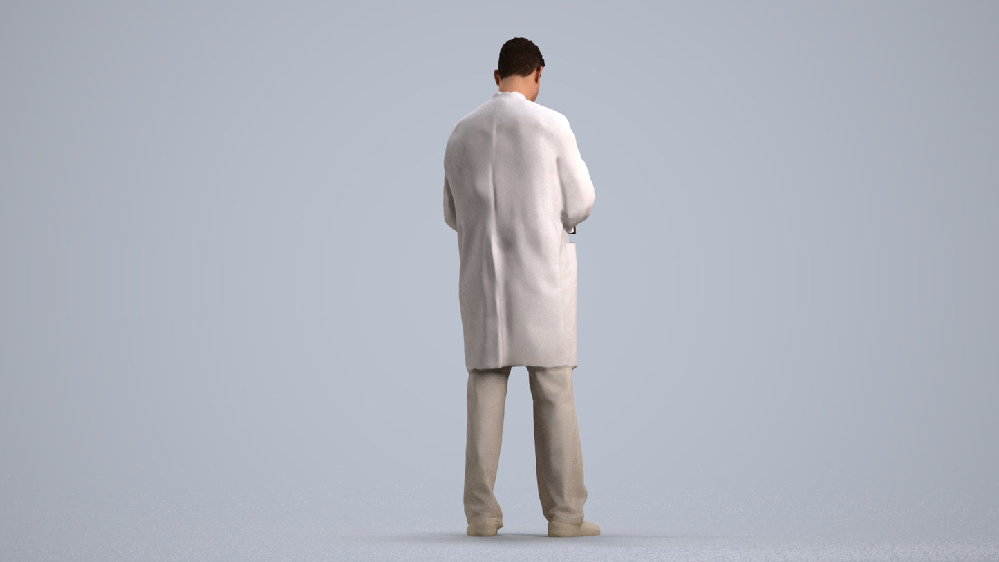 3D people model man medical, scanned human for 3ds Max rendering, front view render