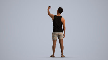 photogrammetry 3D man casual standing, realistic human model archviz FBX, front view render
