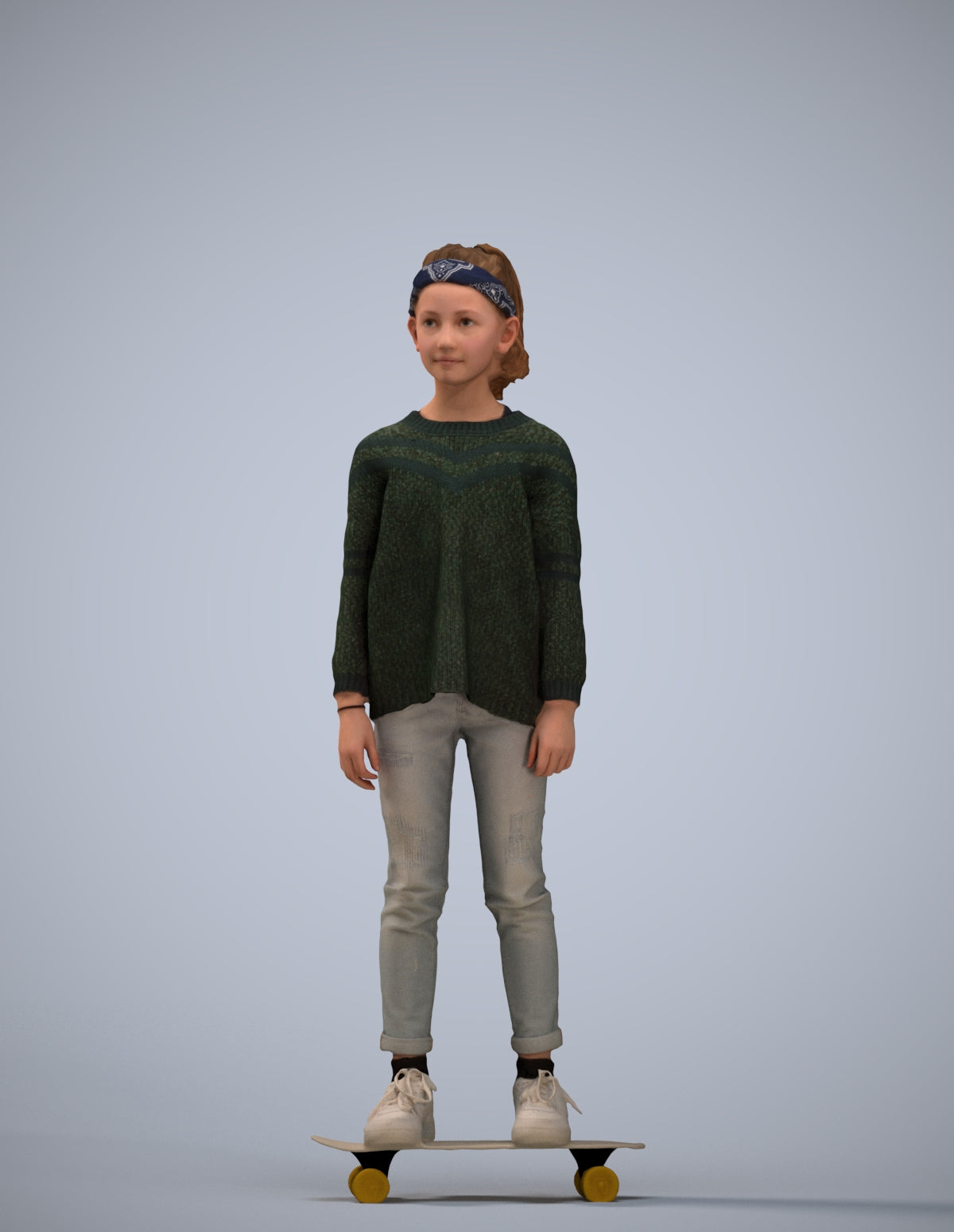 scanned 3D girl casual kids, photogrammetry people for Enscape and V-Ray