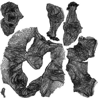 3D scanned man sitting casual, photorealistic archviz people for Enscape and SketchUp, wireframe top-down view