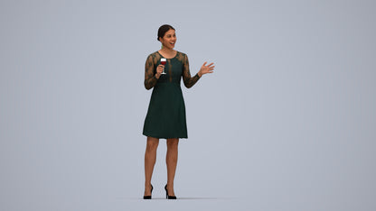 3D scanned woman business formal, photorealistic archviz people for Enscape and SketchUp, top-down view render