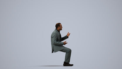 realistic 3D people man business, render-ready for V-Ray and Corona, FBX OBJ, side view render