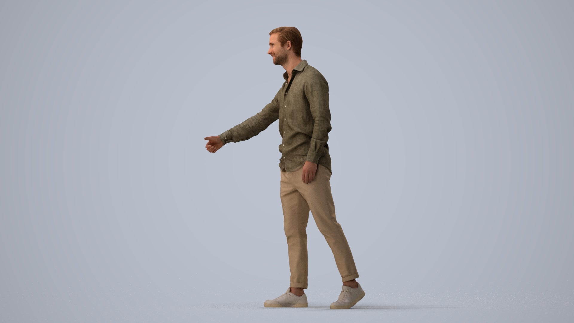 realistic 3D people man casual mix, render-ready for V-Ray and Corona, FBX OBJ, three-quarter view render