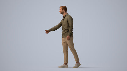 realistic 3D people man casual mix, render-ready for V-Ray and Corona, FBX OBJ, three-quarter view render