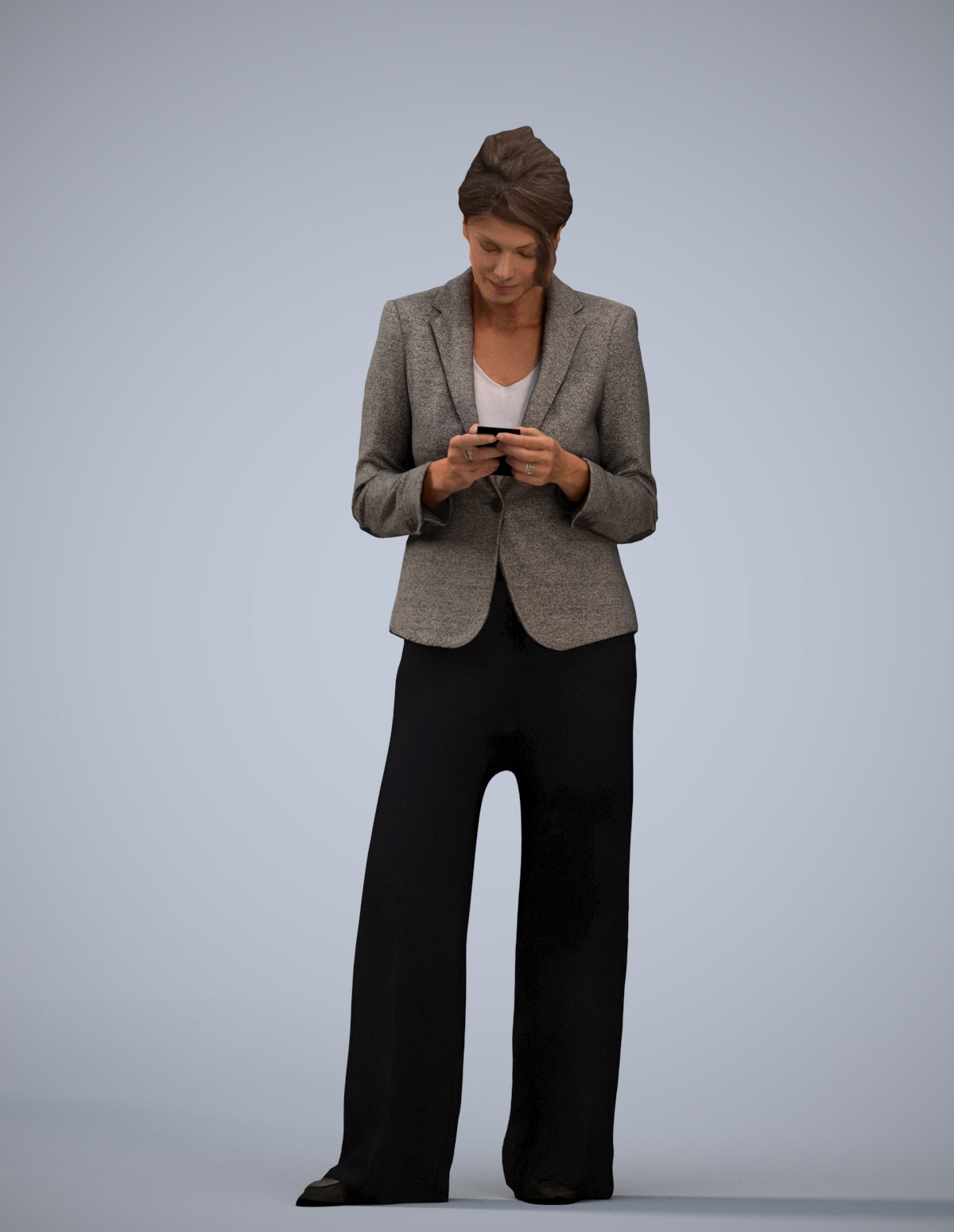 realistic 3D woman business, scanned archviz people for Blender and 3ds Max