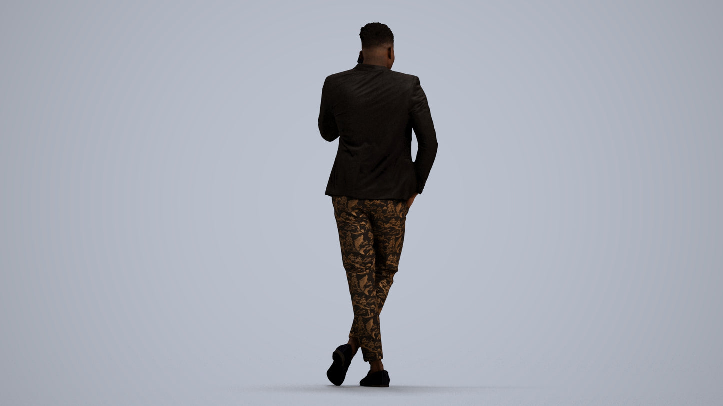 scanned 3D man formal formalaffairs, photogrammetry people for Enscape and V-Ray, front view render