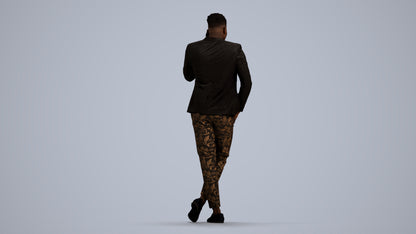 scanned 3D man formal formalaffairs, photogrammetry people for Enscape and V-Ray, front view render